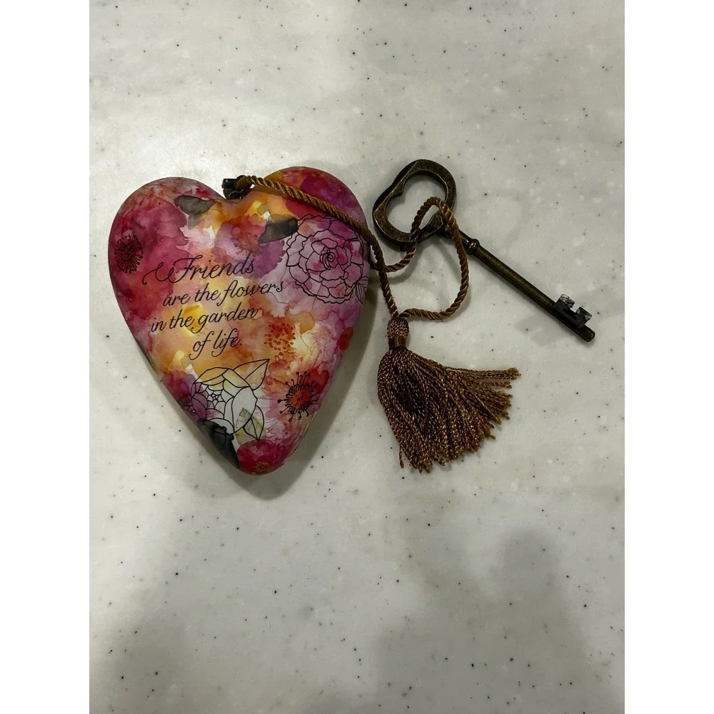 Margaret Berg Art Heart Friends are the Flowers Garden of Life Floral Decor Key